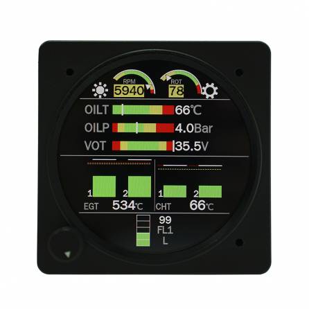 EIS 3-1/8" монитор двигателя и планера